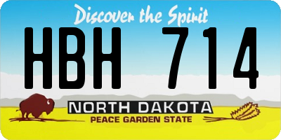 ND license plate HBH714