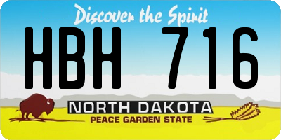 ND license plate HBH716