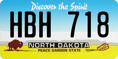 ND license plate HBH718