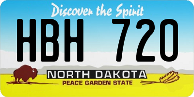 ND license plate HBH720