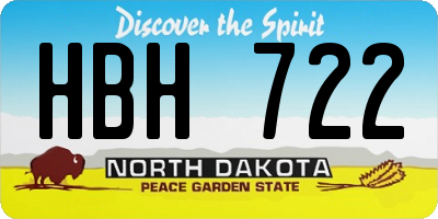ND license plate HBH722
