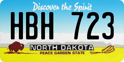 ND license plate HBH723