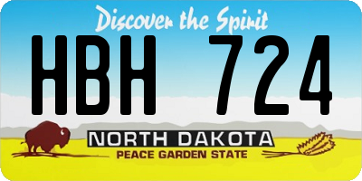 ND license plate HBH724