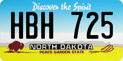 ND license plate HBH725