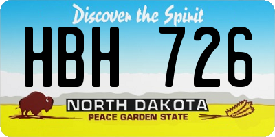 ND license plate HBH726
