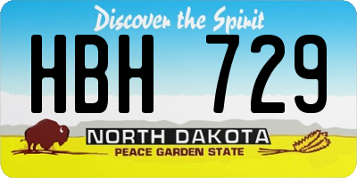 ND license plate HBH729