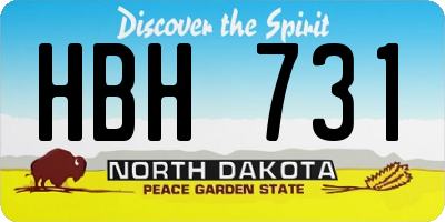 ND license plate HBH731