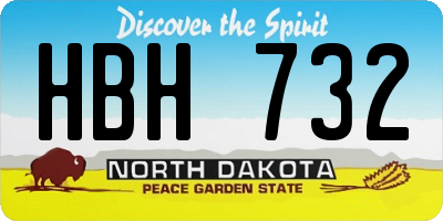 ND license plate HBH732