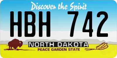 ND license plate HBH742