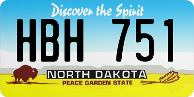 ND license plate HBH751