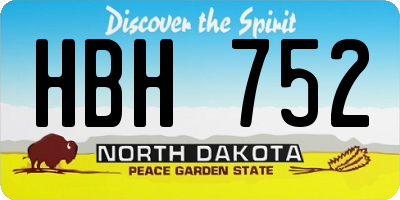 ND license plate HBH752