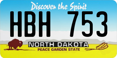 ND license plate HBH753