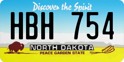 ND license plate HBH754