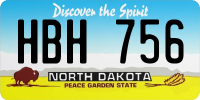 ND license plate HBH756