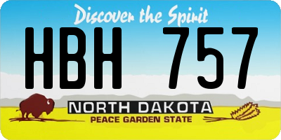 ND license plate HBH757