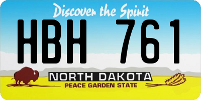 ND license plate HBH761