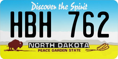 ND license plate HBH762