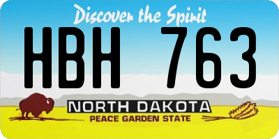 ND license plate HBH763