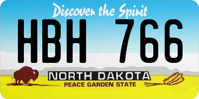 ND license plate HBH766
