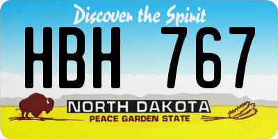 ND license plate HBH767