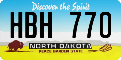 ND license plate HBH770
