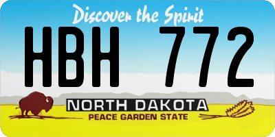 ND license plate HBH772
