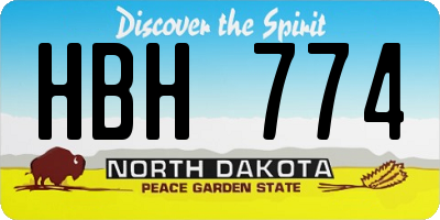 ND license plate HBH774