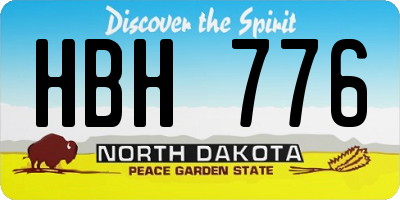 ND license plate HBH776