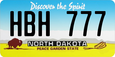 ND license plate HBH777