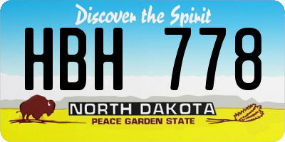 ND license plate HBH778