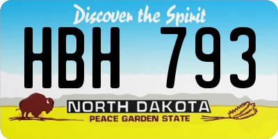 ND license plate HBH793