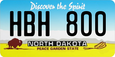 ND license plate HBH800