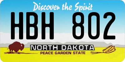 ND license plate HBH802