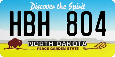 ND license plate HBH804