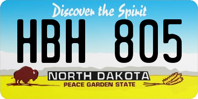 ND license plate HBH805