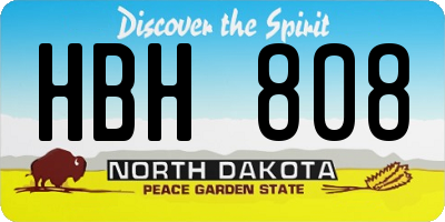 ND license plate HBH808