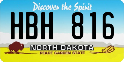 ND license plate HBH816