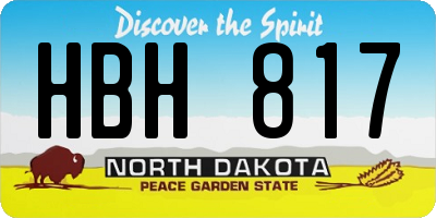 ND license plate HBH817