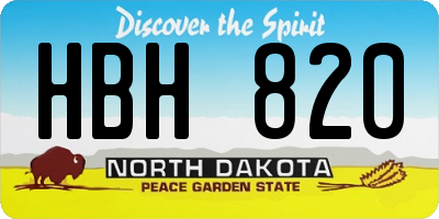 ND license plate HBH820