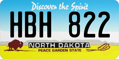 ND license plate HBH822