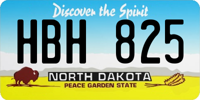 ND license plate HBH825