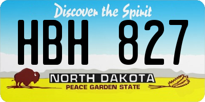 ND license plate HBH827