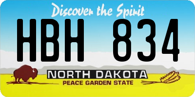 ND license plate HBH834