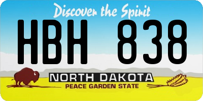 ND license plate HBH838