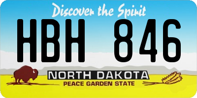ND license plate HBH846