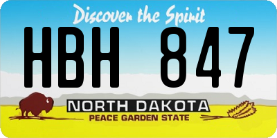 ND license plate HBH847