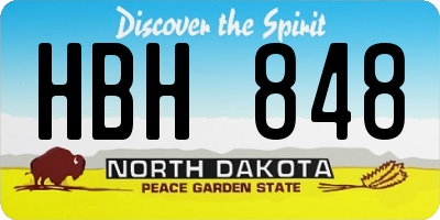 ND license plate HBH848