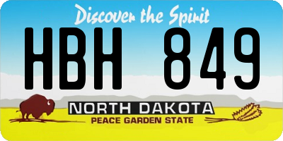 ND license plate HBH849