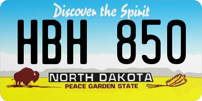 ND license plate HBH850