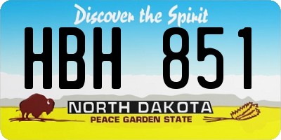 ND license plate HBH851